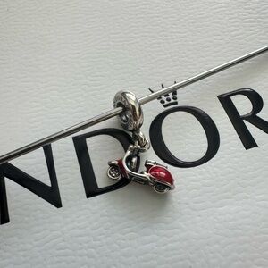 Authentic Retired Pandora Red Enamel Scooter Charm